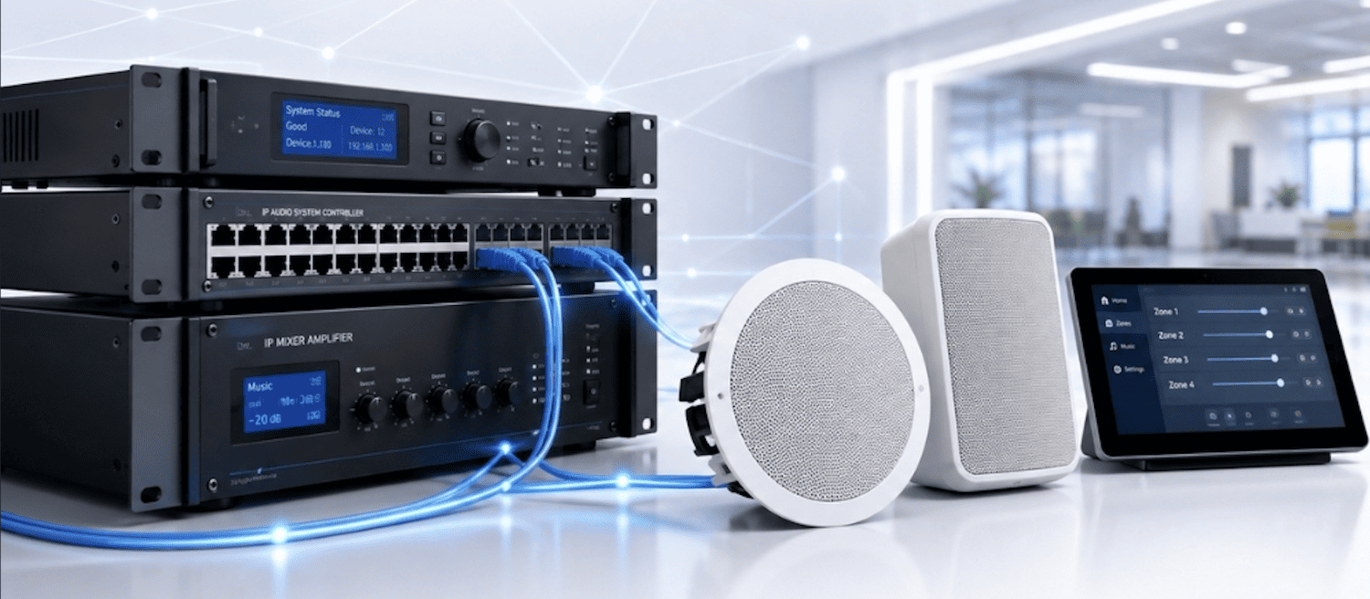 AudioX IP Audio deployment diagram and terminal hardware
