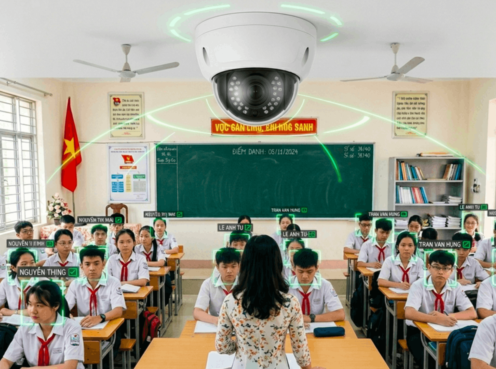 SchoolX AI facial recognition terminal and camera
