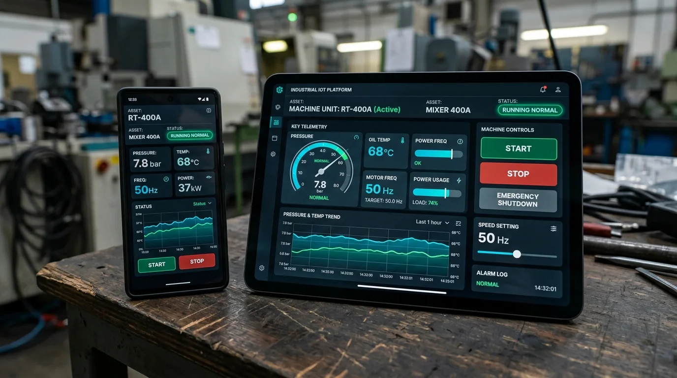 White-label mobile application for machinery telemetry and remote asset management